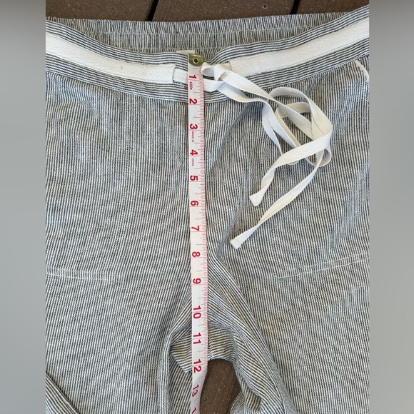 34*.CASLON Linen-Blend Drawstring Waist Stylish Pants White and Black Pinstripe - Picture 6 of 15